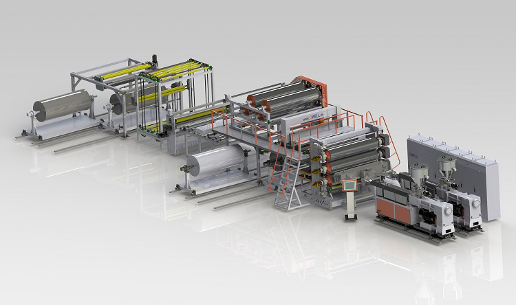 PVC、CPE防水卷材、宽幅地板革生产线 PVC、CPE防水卷材、宽幅地板革生产线